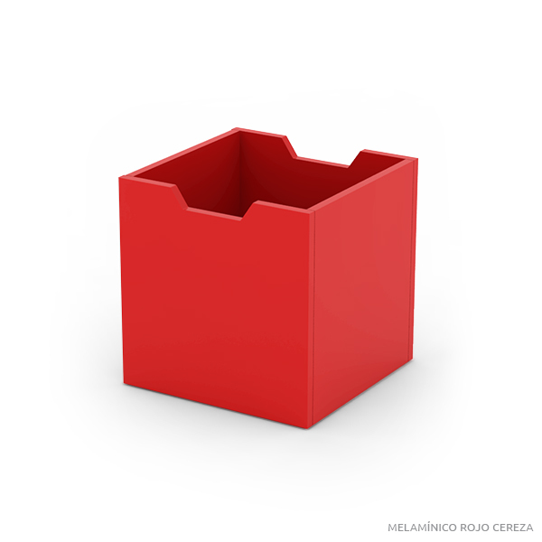 Caja cubos melaminico rojo cereza mod