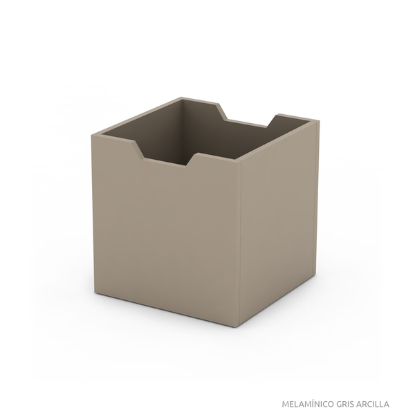 Caja cubos melaminico gris arcilla mod