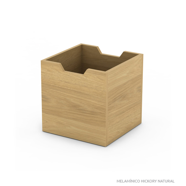 Caja cubos melaminico hickory natural mod